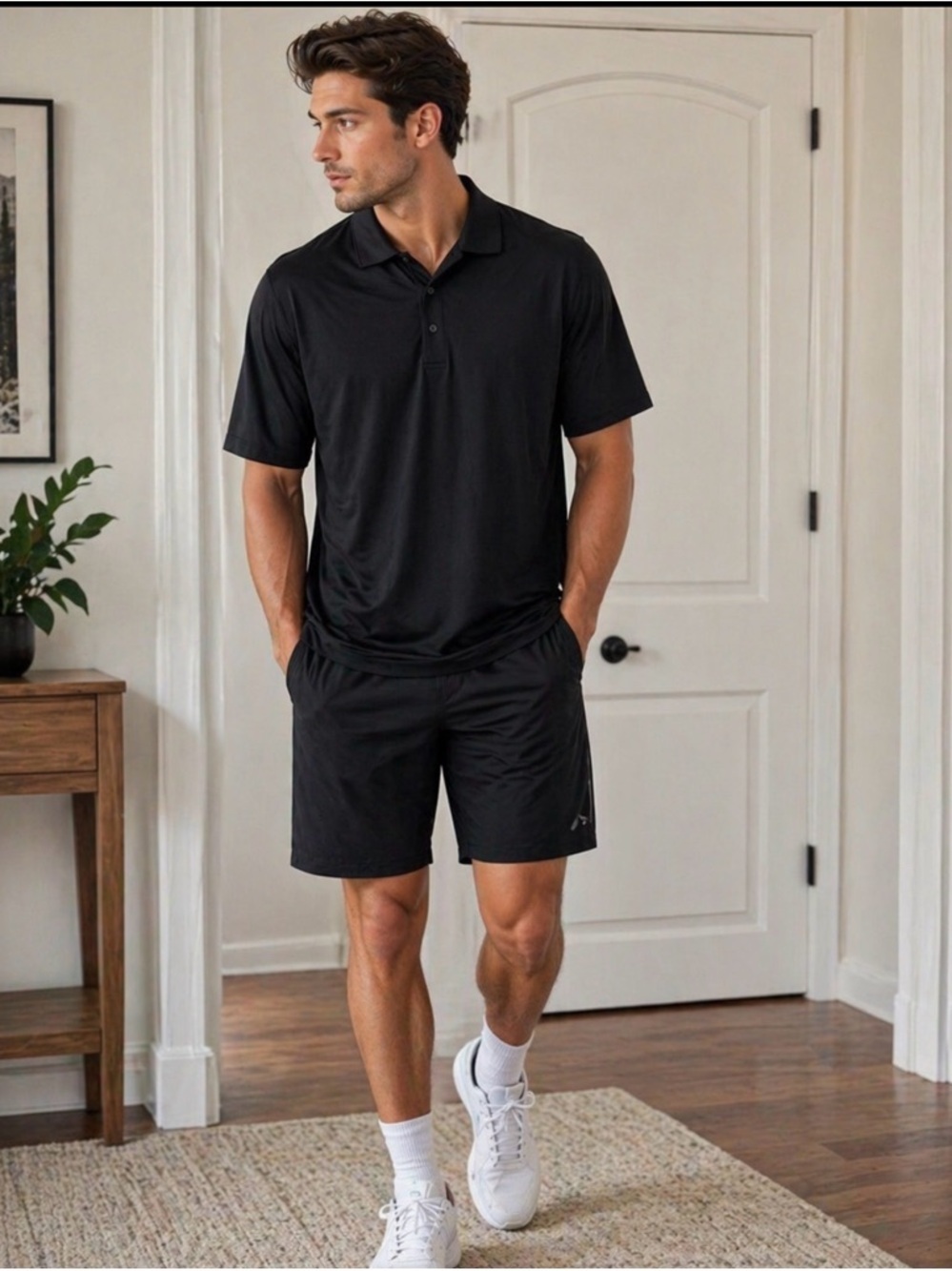 Hogan Black Polo Shirt with Short Sleeves